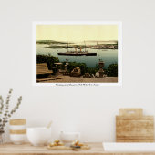 Poster Queenstown - Cobh Harbour Cork et bateau à vapeur  (Cuisine)