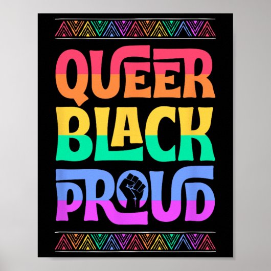 Poster Queer Black Fier Junetdix Gay pride Blm Poing Pr (Devant)