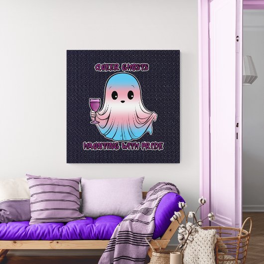 Poster Queer Ghosts, fantôme dans les couleurs du drapeau