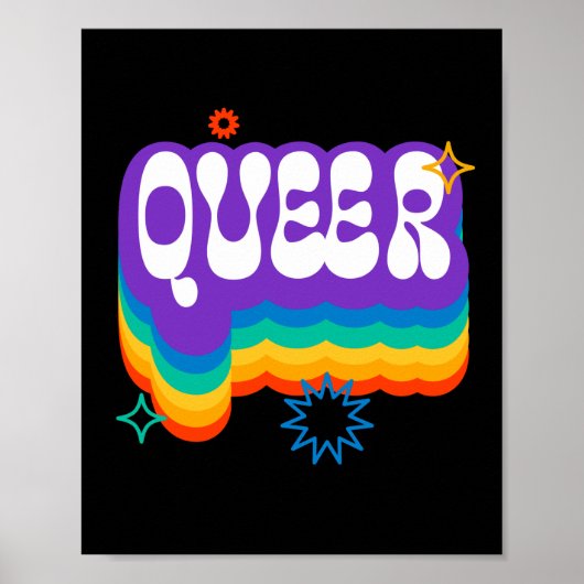Poster Queer. LGBT+Pride. Arc en ciel. (Devant)