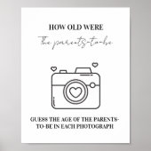 Poster Quel Âge Avait La Carte De Jeu Baby shower Parent- (Devant)