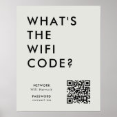 Poster Quel est le code WiFi ? | Réseau Wifi QR Code gris (Devant)