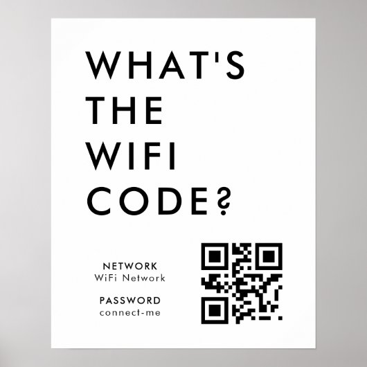 Poster Quel est le code WiFi ? | Scannez le code QR pour (Devant)