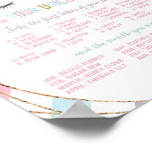 Poster Quel est votre nom Unicorne Signer fête d'annivers (Coin)