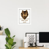 Poster Quel loup vous nourrirez-vous ? Devis motivationne (Bureau à domicile)