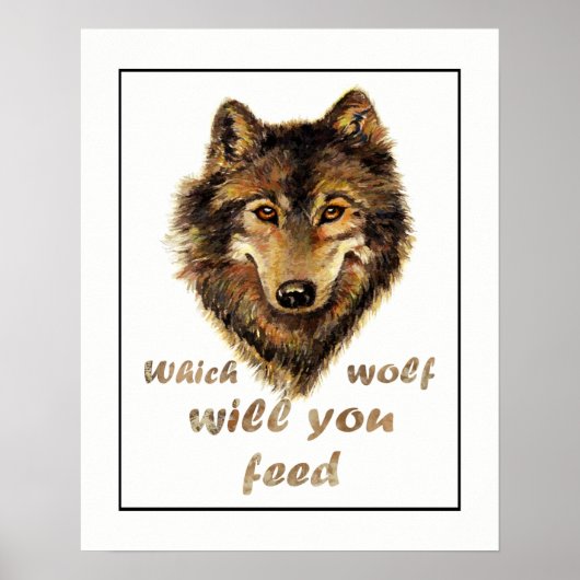 Poster Quel loup vous nourrirez-vous ? Devis motivationne (Devant)