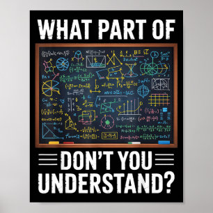 Poster Quelle partie de l'humour mathématique ne comprene