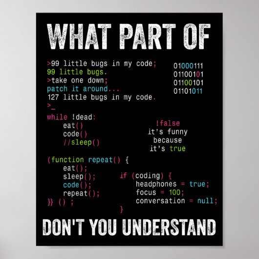 Poster Quelle partie de l'informatique ne comprenez-vous (Devant)