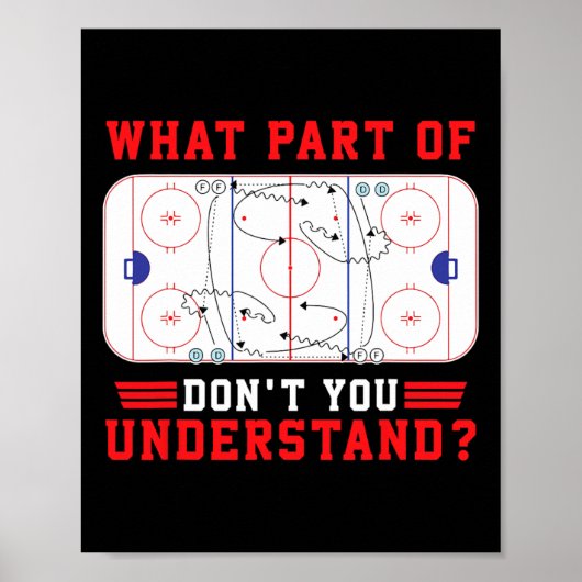 Poster Quelle partie du hockey ne comprenez-vous pas le h (Devant)