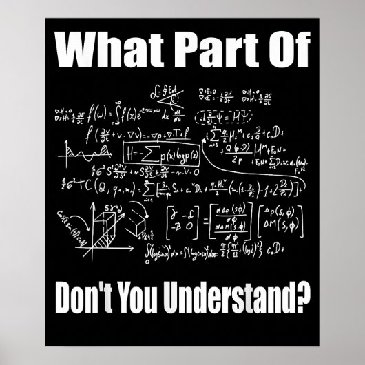 Poster Quelle partie ne comprenez-vous pas Prof de maths (Devant)