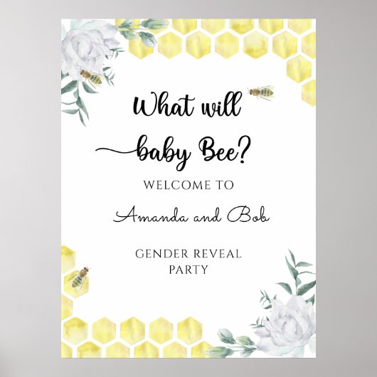 Poster Quelle révélation de genre de bébé Bee sera la bie (Devant)