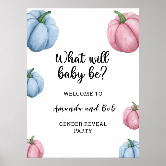 Poster Quelle sera la révélation du sexe du bébé bienvenu (Devant)