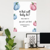 Poster Quelle sera la révélation du sexe du bébé bienvenu (Bureau à domicile)