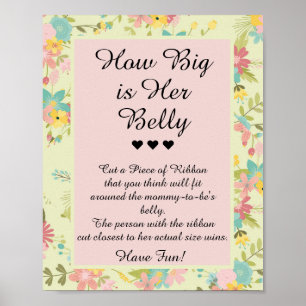 Poster Quelle taille a son Baby shower du ventre Jeu