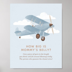 Poster Quelle taille fait le Baby shower d'avion ventre d