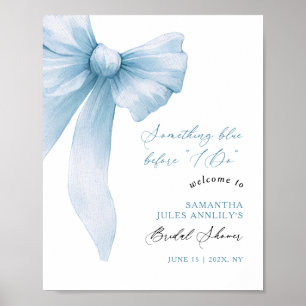 Poster Quelque chose Blue Blue Blue Bow Fête des mariées