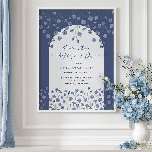 Poster Quelque chose de bleu avant de faire signe de Fête