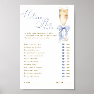 Poster Quelque Chose De Bleu Il A Dit Elle A Dit Numériqu