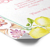 Poster Quelque Chose de Doux Signe Rose Jaune Citron Douc (Coin)