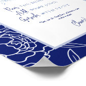 Poster Quelque chose de Fête des mariées Florale Bleu Mim (Coin)