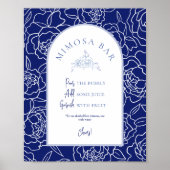 Poster Quelque chose de Fête des mariées Florale Bleu Mim (Devant)