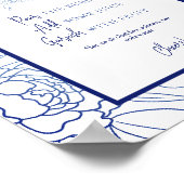 Poster Quelque chose de Fête des mariées Florale Bleu Mim (Coin)