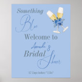 Poster Quelque chose Fête des mariées florale d'aquarelle (Devant)