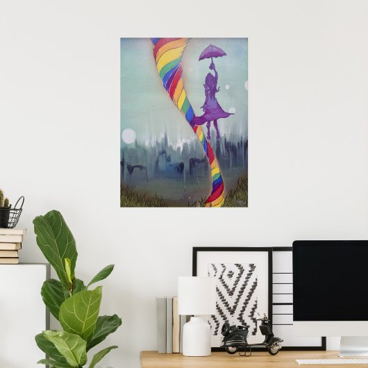 Poster Quelque part sous l'affiche (Bureau à domicile)