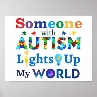 Poster Quelqu'un avec AUTISM éclaire mon monde