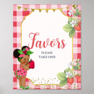 Poster Quelqu'un Berry Sweet Strawberry Baby shower Faveu