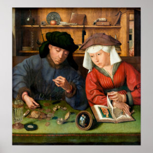 Poster Quentin Matsys - The Moneylender and His Wife