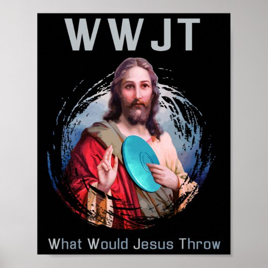Poster Qu'est-ce que Jésus Jeterait Drôle Disque Golf T S (Devant)