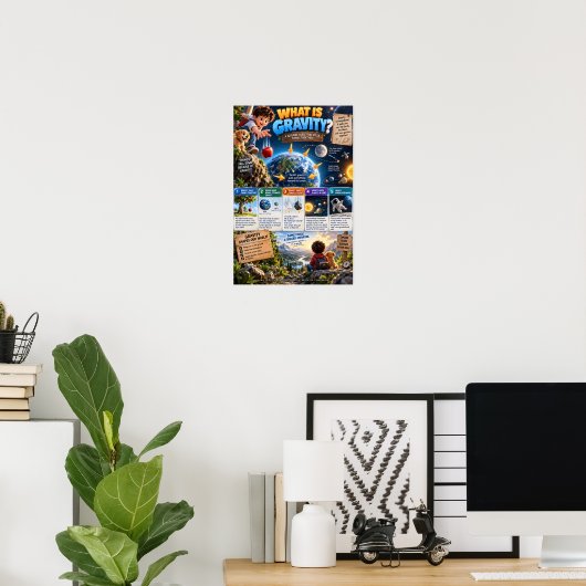 Poster Qu'est-ce que la gravité ? (Bureau à domicile)
