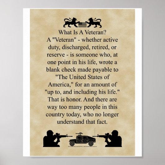 Poster Qu'est-ce qu'une version plus petite pour vétéran (Devant)