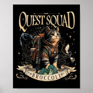 Poster Quest Imaginaire Squad Broccoli Kitten Chat drôle