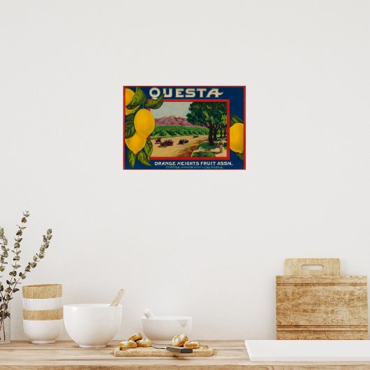 Poster Questa Lemon LabelCorona, CA (Cuisine)