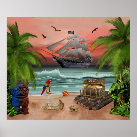POSTER QUESTE AU TRÉSOR DES PIRATES (Devant)