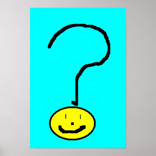 Poster Question souriante Mark Emoji Art numérique par En (Devant)