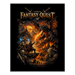 Poster Quête de feu de dragon