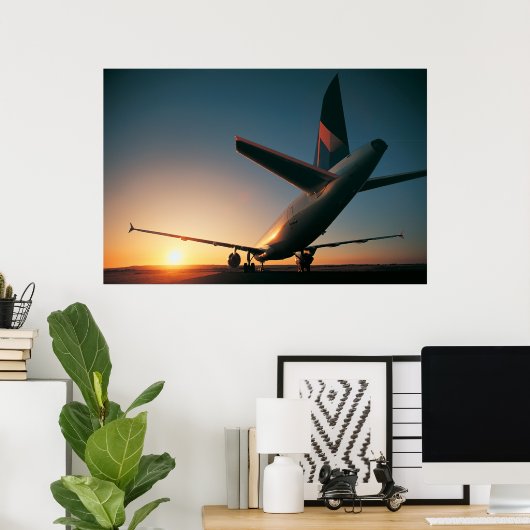 Poster Queue du soleil levant - Airbus A320 (Bureau à domicile)