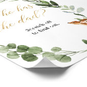 Poster Qui a le jeu papa cerf verdure or (Coin)