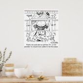 Poster Qui appeler le 1er : 911 ou un plombier (Cuisine)