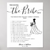 Poster Qui Connaît La Mariée Meilleur Jeu De Mariage Élég (Devant)