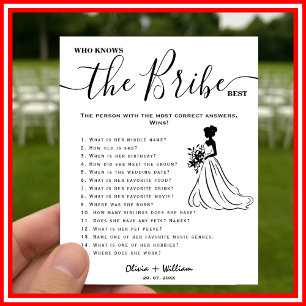 Poster Qui connaît le mieux la mariée Élégant jeu de mari