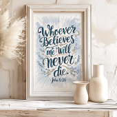 Poster "Qui croit" Jean 11:26 OEuvre murale