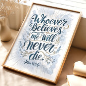 Poster "Qui croit" Jean 11:26 OEuvre murale