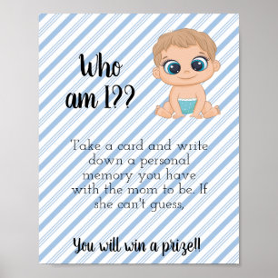 Poster Qui Suis-Je ? Panneau baby shower