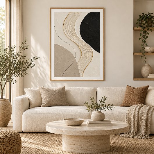 Poster Quiet Current | Minimal Abstract Plaster Art Print
