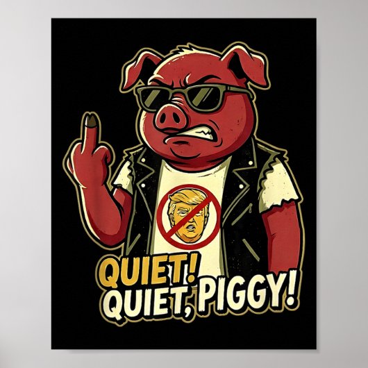 Poster Quiet Ggy Sarcastic Litical Humor Funny Design Gif (Devant)