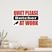 Poster Quiet Please Butcher At Work (Cuisine)
